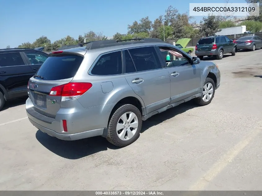 2010 Subaru Outback 2.5I Premium VIN: 4S4BRCCC0A3312109 Lot: 40338573