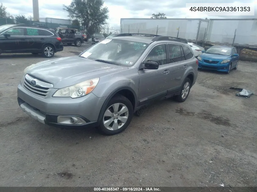 2010 Subaru Outback 2.5I Limited VIN: 4S4BRBKC9A3361353 Lot: 40365347