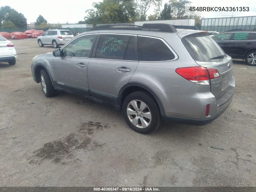 2010 Subaru Outback 2.5I Limited VIN: 4S4BRBKC9A3361353 Lot: 40365347