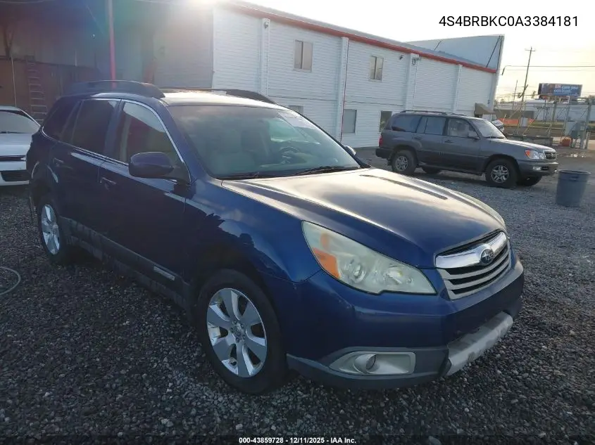 4S4BRBKC0A3384181 2010 Subaru Outback 2.5I Limited