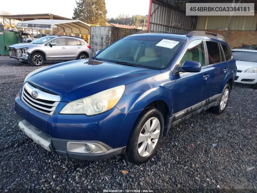 4S4BRBKC0A3384181 2010 Subaru Outback 2.5I Limited