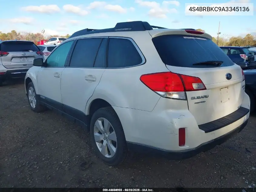 4S4BRBKC9A3345136 2010 Subaru Outback 2.5I Limited