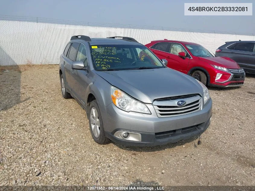 2011 Subaru Outback 2.5I Limited VIN: 4S4BRGKC2B3332081 Lot: 12071552