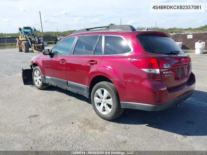 2011 Subaru Outback 3.6R Limited VIN: 4S4BRDKCXB2337081 Lot: 12085014