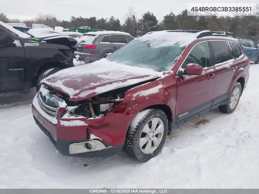 4S4BRGBC3B3385551 2011 Subaru Outback 2.5I Premium