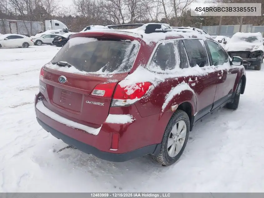 4S4BRGBC3B3385551 2011 Subaru Outback 2.5I Premium