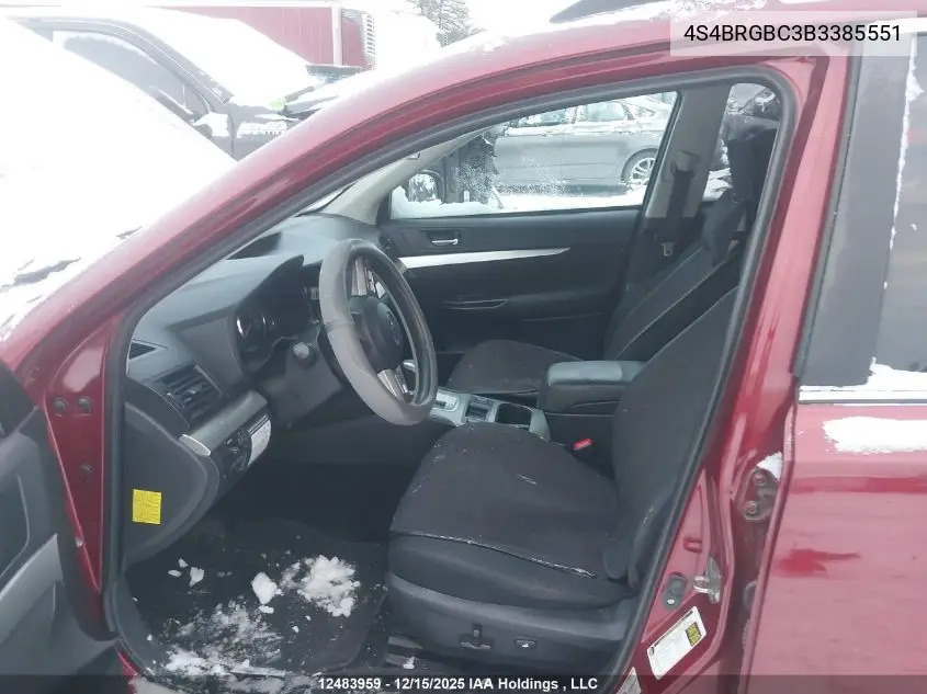 4S4BRGBC3B3385551 2011 Subaru Outback 2.5I Premium