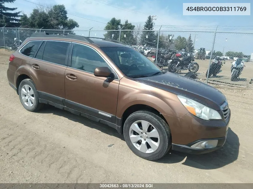 4S4BRGGC0B3311769 2011 Subaru Outback 2.5I Premium