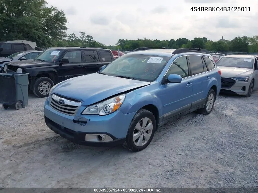 2011 Subaru Outback 2.5I Limited VIN: 4S4BRBKC4B3425011 Lot: 39357124