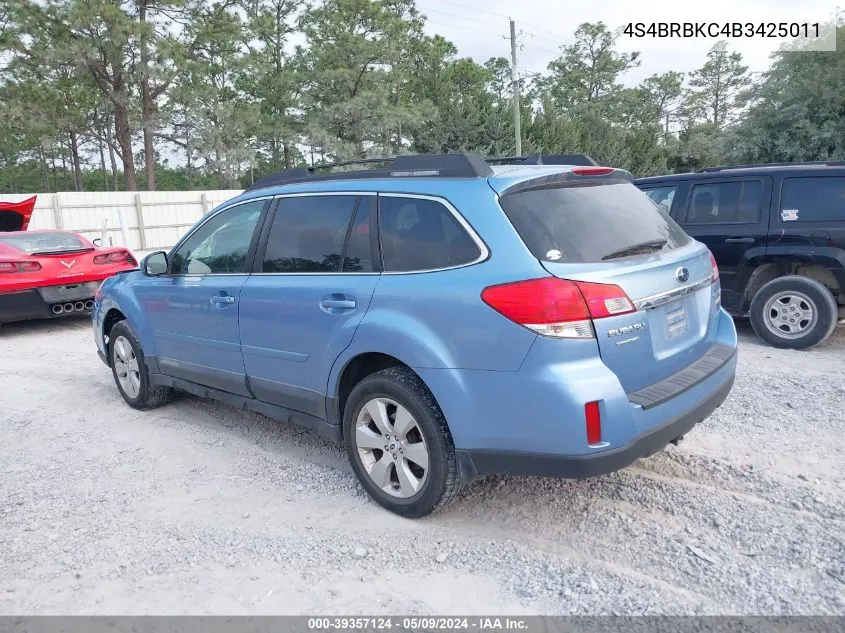 2011 Subaru Outback 2.5I Limited VIN: 4S4BRBKC4B3425011 Lot: 39357124