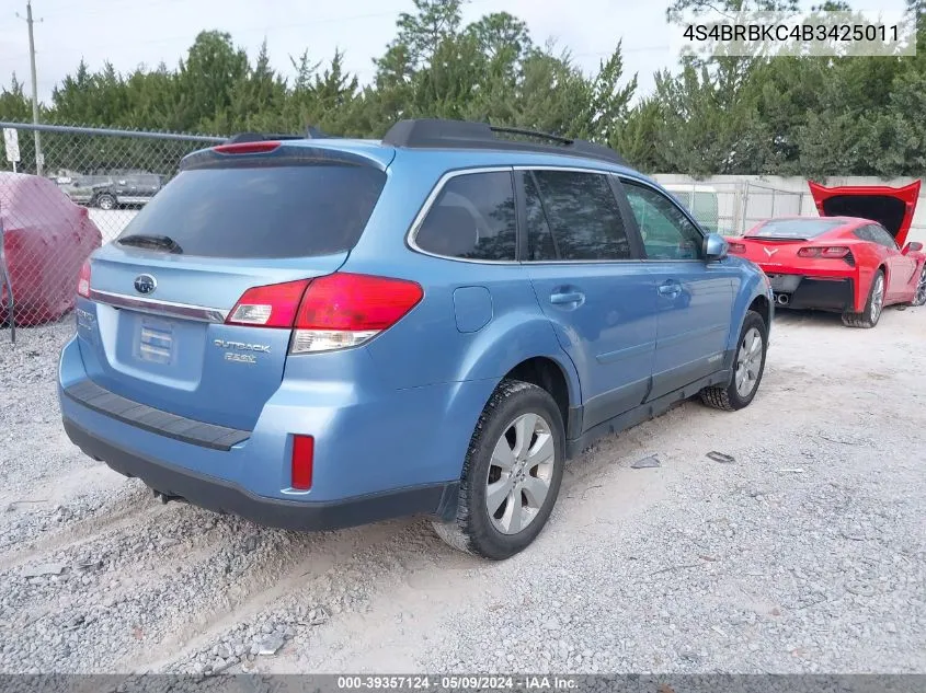 4S4BRBKC4B3425011 2011 Subaru Outback 2.5I Limited