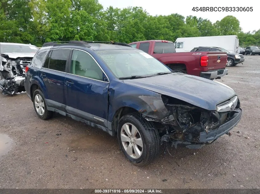 2011 Subaru Outback 2.5I Premium VIN: 4S4BRBCC9B3330605 Lot: 39371816