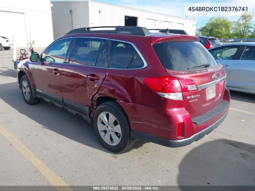 4S4BRDKC1B2376741 2011 Subaru Outback 3.6R Limited