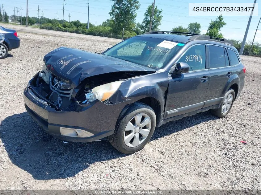 2011 Subaru Outback 2.5I Premium VIN: 4S4BRCCC7B3433477 Lot: 39379434