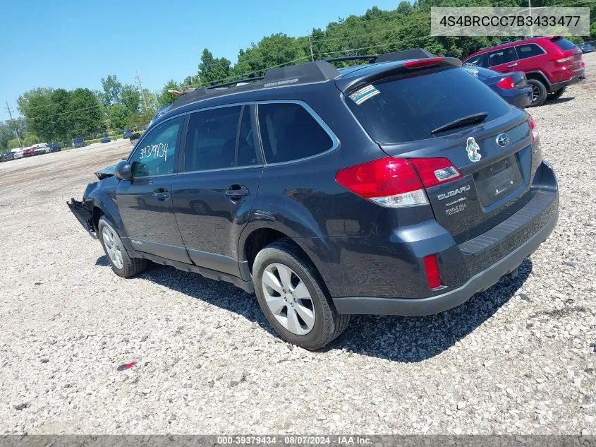 2011 Subaru Outback 2.5I Premium VIN: 4S4BRCCC7B3433477 Lot: 39379434