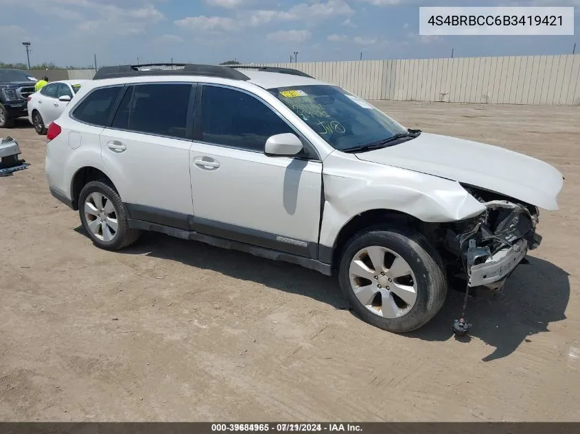 4S4BRBCC6B3419421 2011 Subaru Outback 2.5I Premium