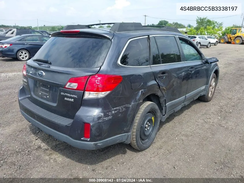 2011 Subaru Outback 2.5I Premium VIN: 4S4BRBCC5B3338197 Lot: 39908143