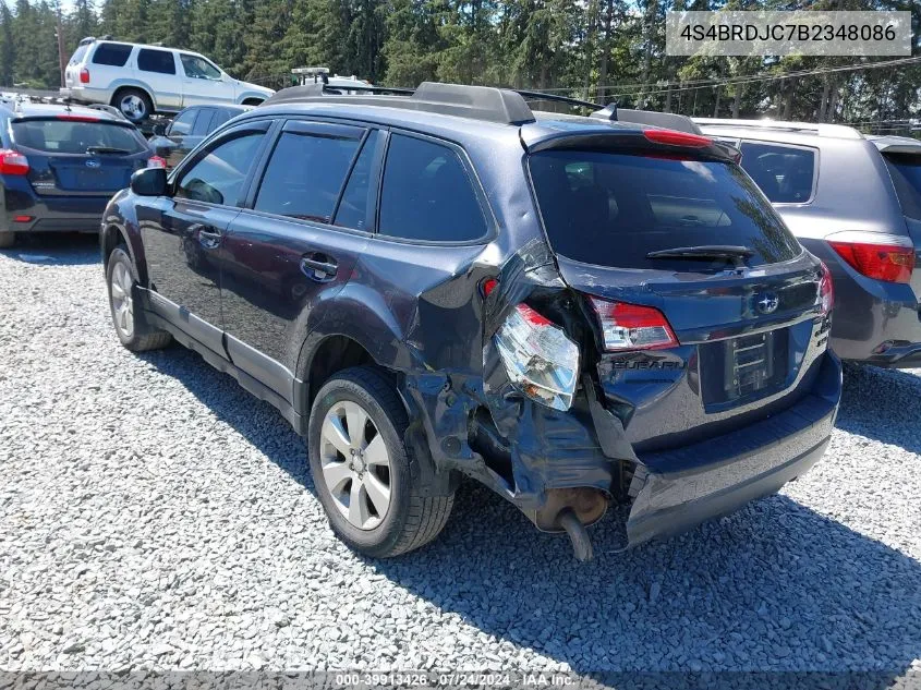 2011 Subaru Outback 3.6R Limited VIN: 4S4BRDJC7B2348086 Lot: 39913426