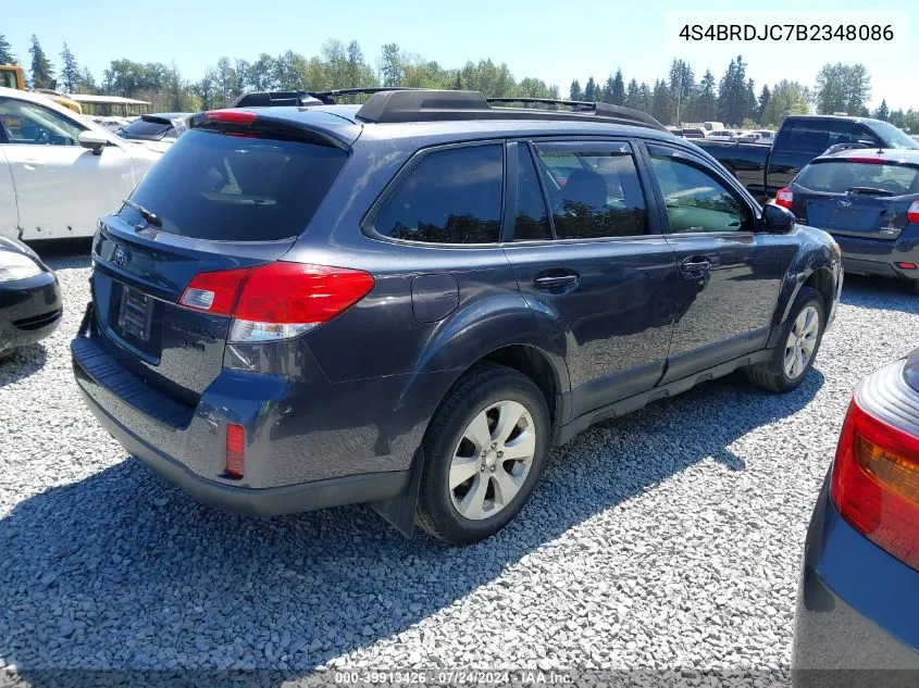 2011 Subaru Outback 3.6R Limited VIN: 4S4BRDJC7B2348086 Lot: 39913426