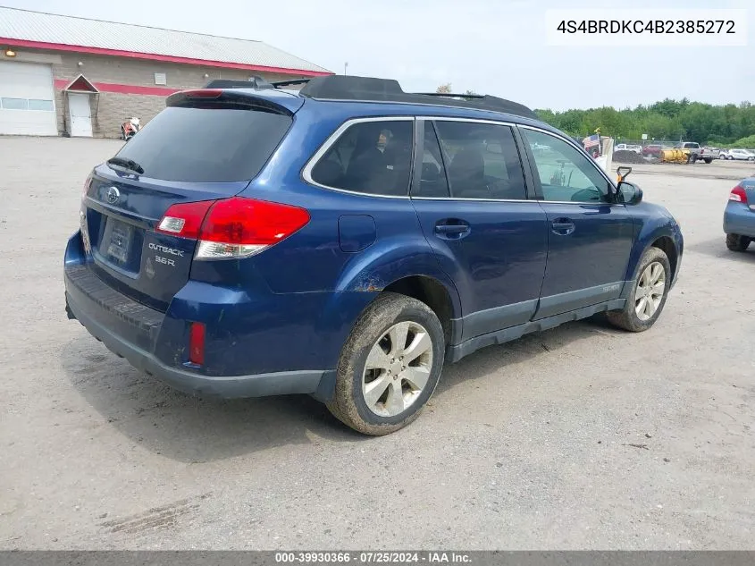 4S4BRDKC4B2385272 2011 Subaru Outback 3.6R Limited