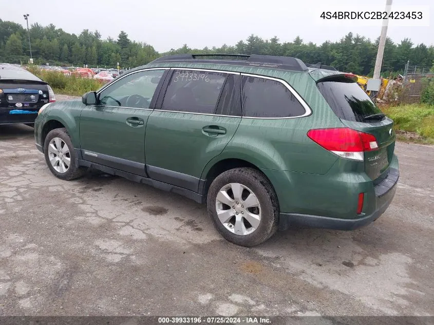 2011 Subaru Outback 3.6R Limited VIN: 4S4BRDKC2B2423453 Lot: 39933196