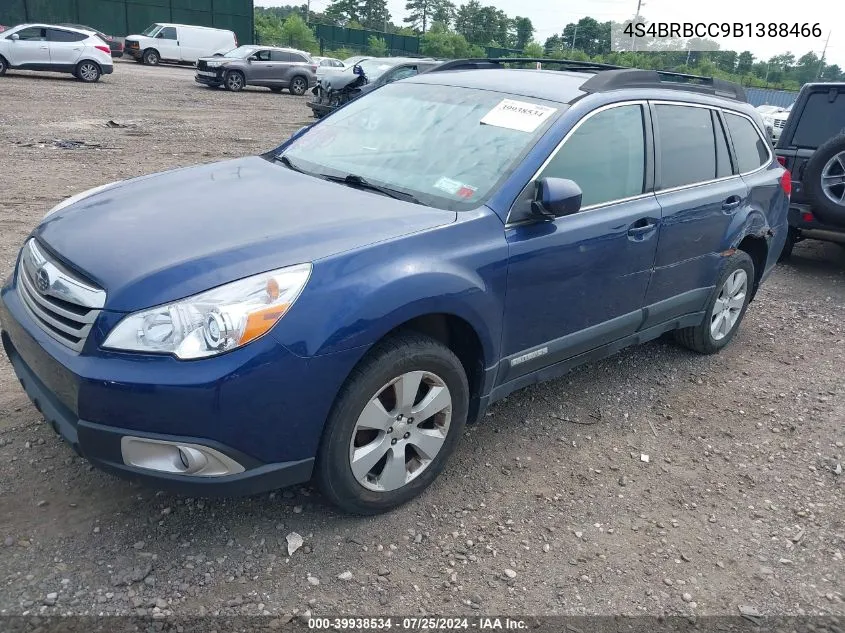 4S4BRBCC9B1388466 2011 Subaru Outback 2.5I Premium