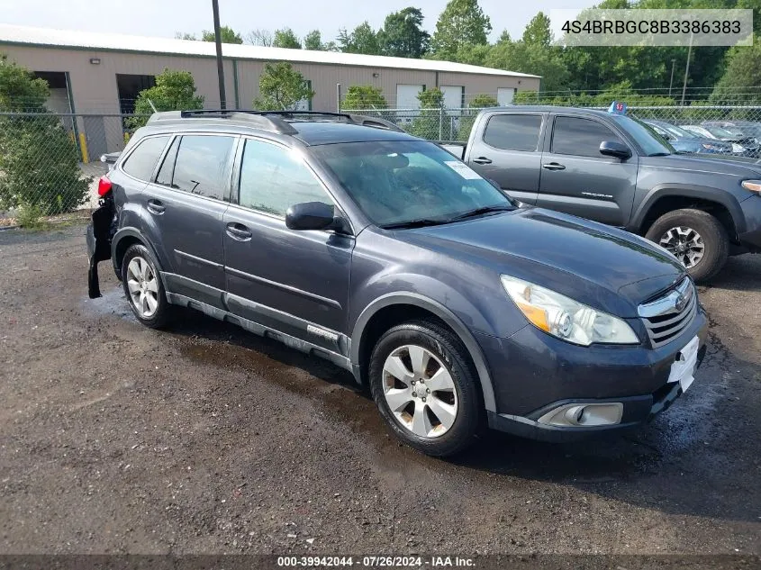 2011 Subaru Outback 2.5I Premium VIN: 4S4BRBGC8B3386383 Lot: 39942044