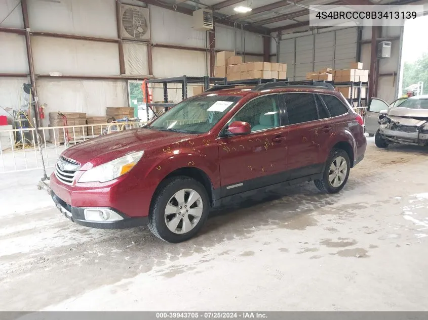 2011 Subaru Outback 2.5I Premium VIN: 4S4BRCCC8B3413139 Lot: 39943705