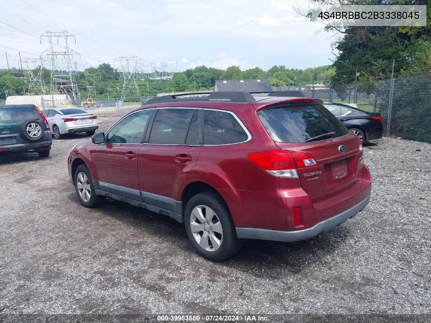 2011 Subaru Outback 2.5I Premium VIN: 4S4BRBBC2B3338045 Lot: 39953580