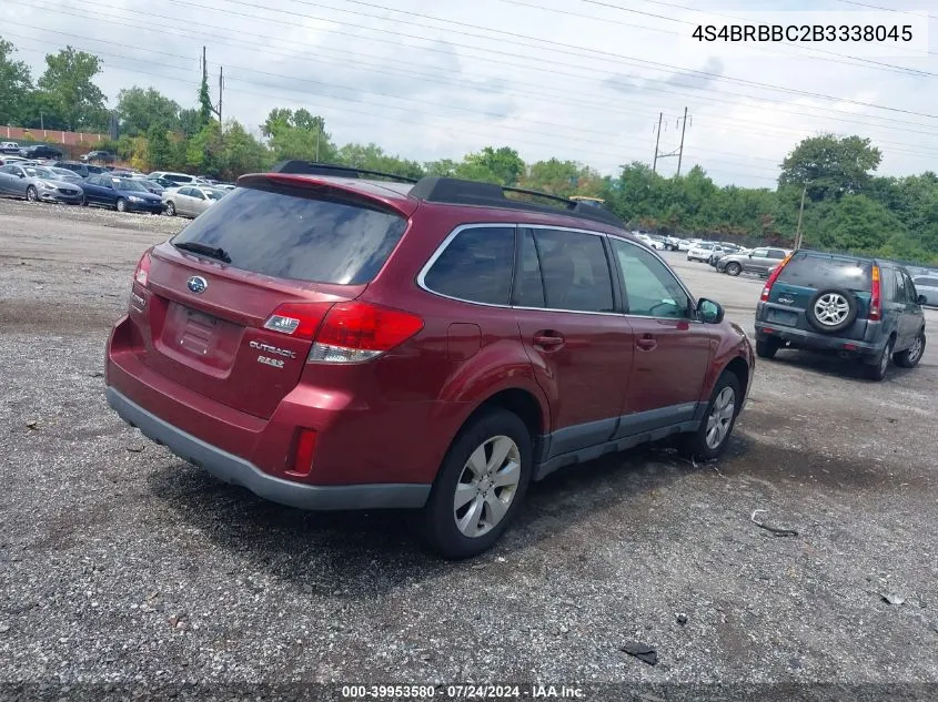 2011 Subaru Outback 2.5I Premium VIN: 4S4BRBBC2B3338045 Lot: 39953580