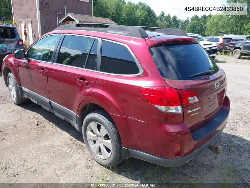 2011 Subaru Outback 3.6R Premium VIN: 4S4BRECC4B2433860 Lot: 39958301