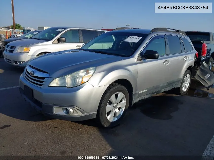 4S4BRBCC3B3343754 2011 Subaru Outback 2.5I Premium