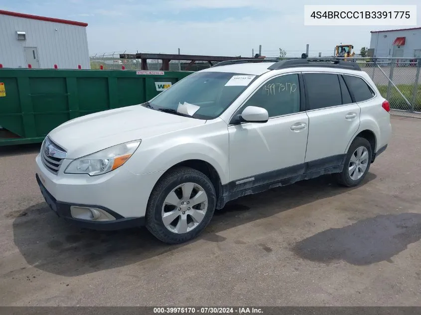 2011 Subaru Outback 2.5I Premium VIN: 4S4BRCCC1B3391775 Lot: 39975170