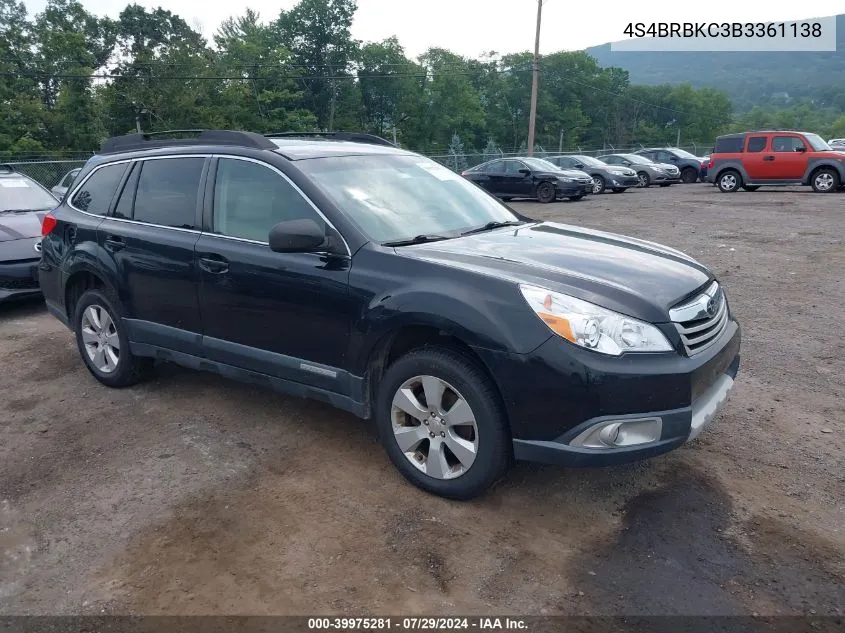 2011 Subaru Outback 2.5I Limited VIN: 4S4BRBKC3B3361138 Lot: 39975281