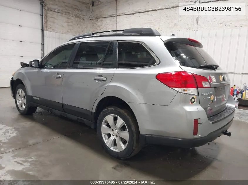 4S4BRDLC3B2398156 2011 Subaru Outback 3.6R Limited