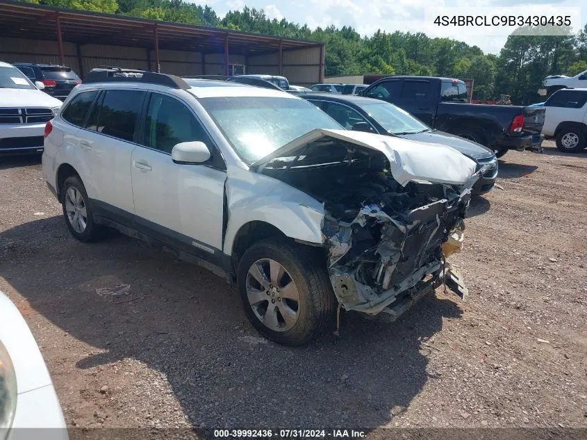 4S4BRCLC9B3430435 2011 Subaru Outback 2.5I Limited