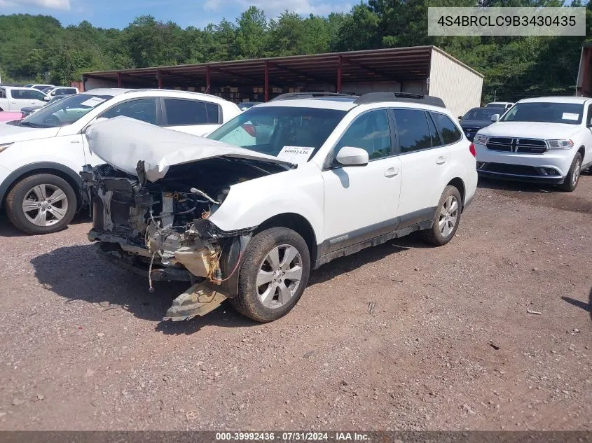 4S4BRCLC9B3430435 2011 Subaru Outback 2.5I Limited