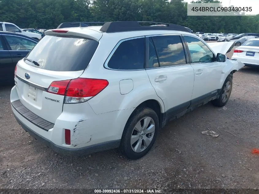 4S4BRCLC9B3430435 2011 Subaru Outback 2.5I Limited