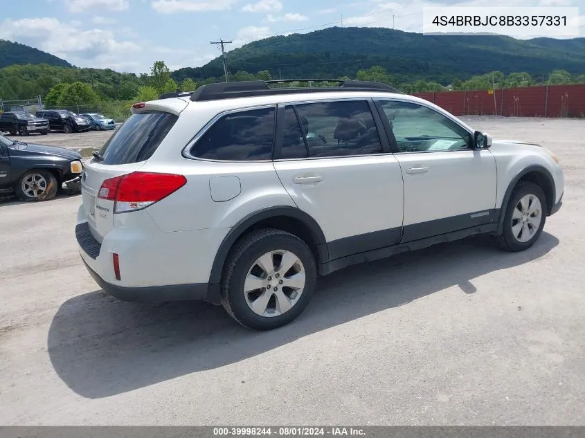 2011 Subaru Outback 2.5I Limited VIN: 4S4BRBJC8B3357331 Lot: 39998244