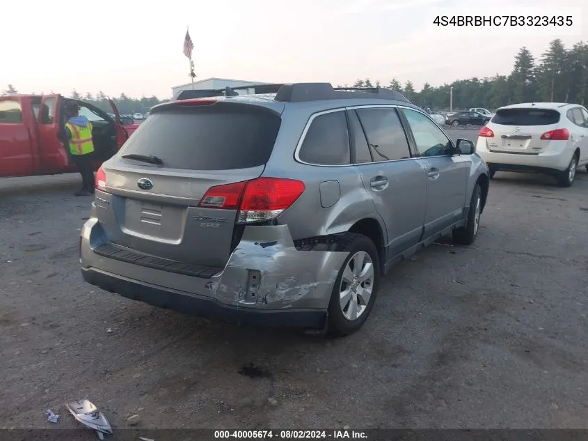 2011 Subaru Outback 2.5I Premium VIN: 4S4BRBHC7B3323435 Lot: 40005674