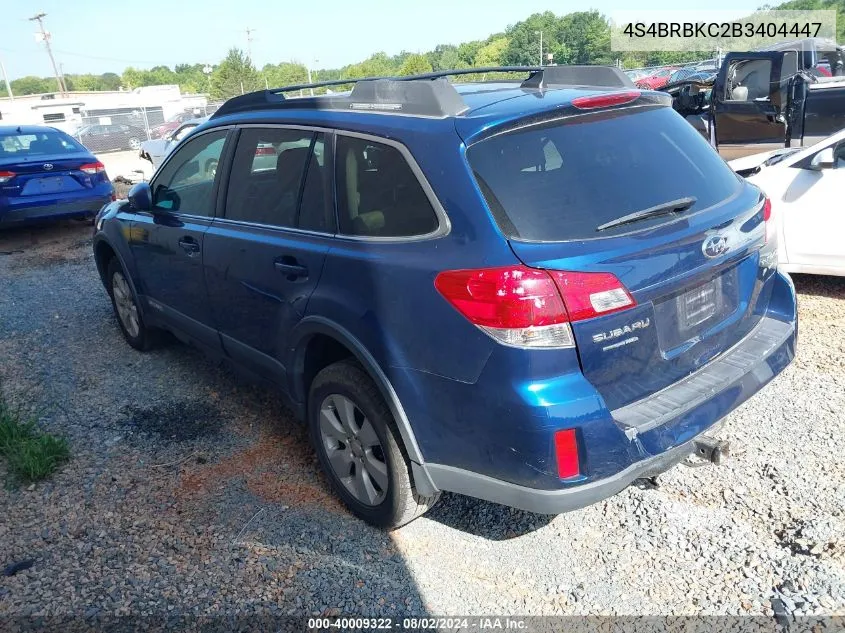 4S4BRBKC2B3404447 2011 Subaru Outback 2.5I Limited