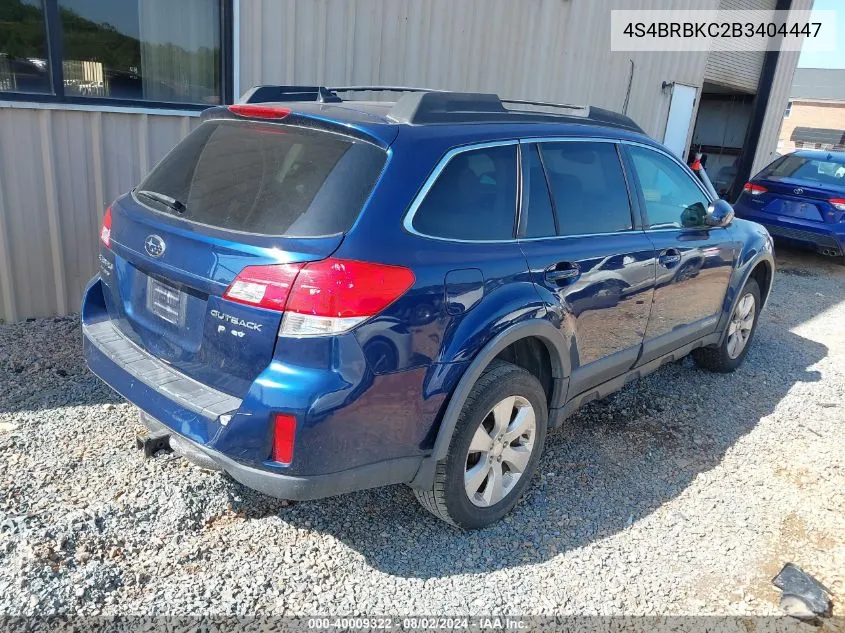 4S4BRBKC2B3404447 2011 Subaru Outback 2.5I Limited