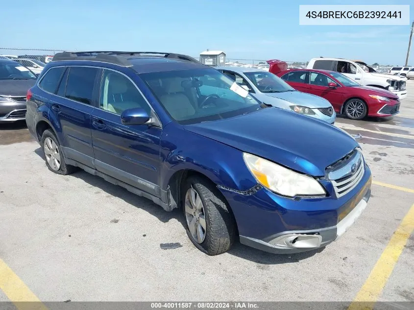 2011 Subaru Outback 3.6R Limited VIN: 4S4BREKC6B2392441 Lot: 40011587