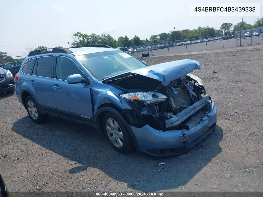 4S4BRBFC4B3439338 2011 Subaru Outback 2.5I Premium