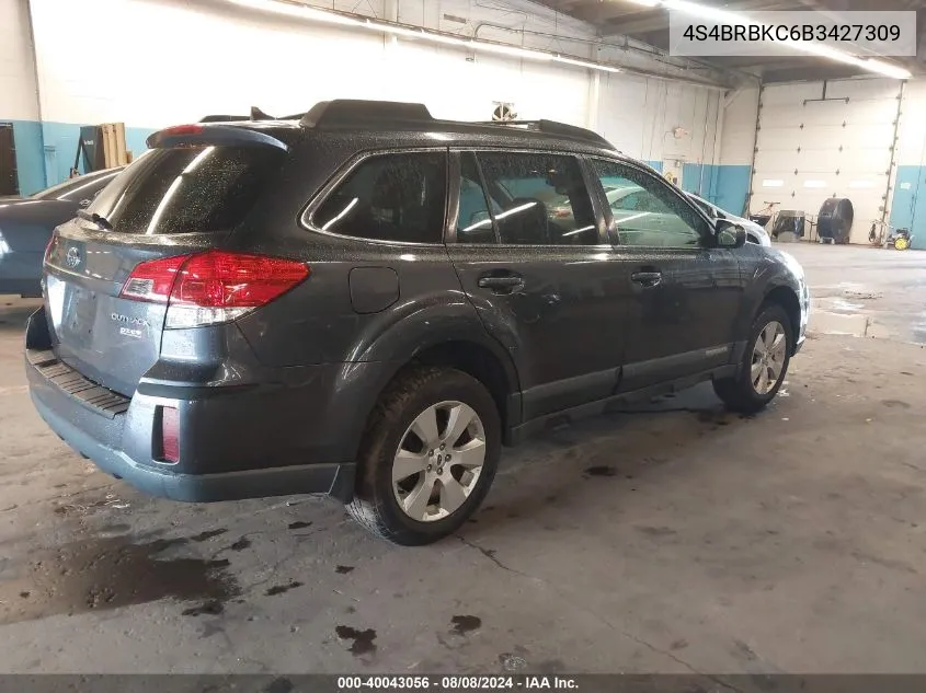 4S4BRBKC6B3427309 2011 Subaru Outback 2.5I Limited