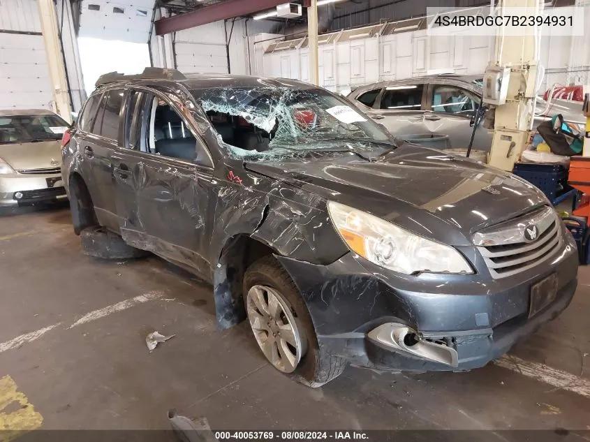 4S4BRDGC7B2394931 2011 Subaru Outback 3.6R Premium