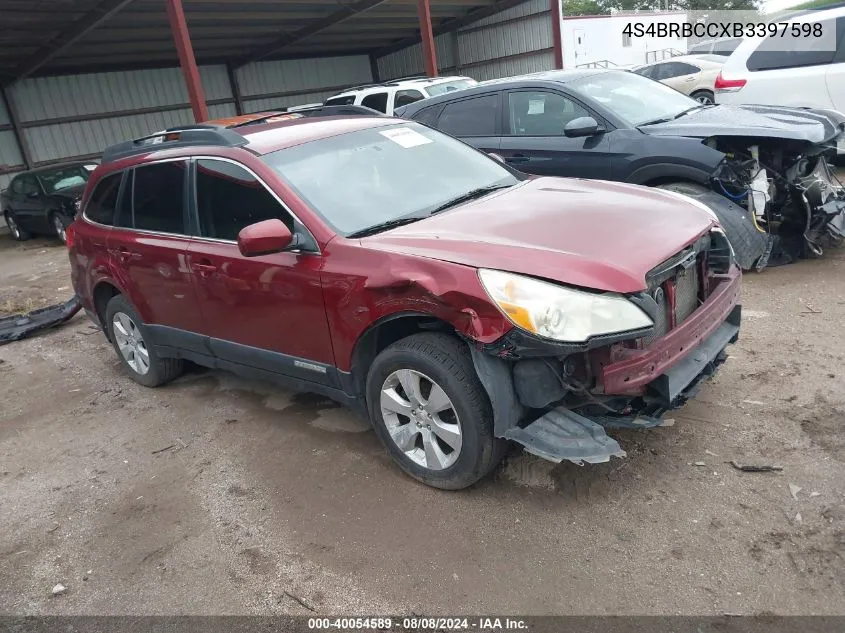 2011 Subaru Outback 2.5I Premium VIN: 4S4BRBCCXB3397598 Lot: 40054589