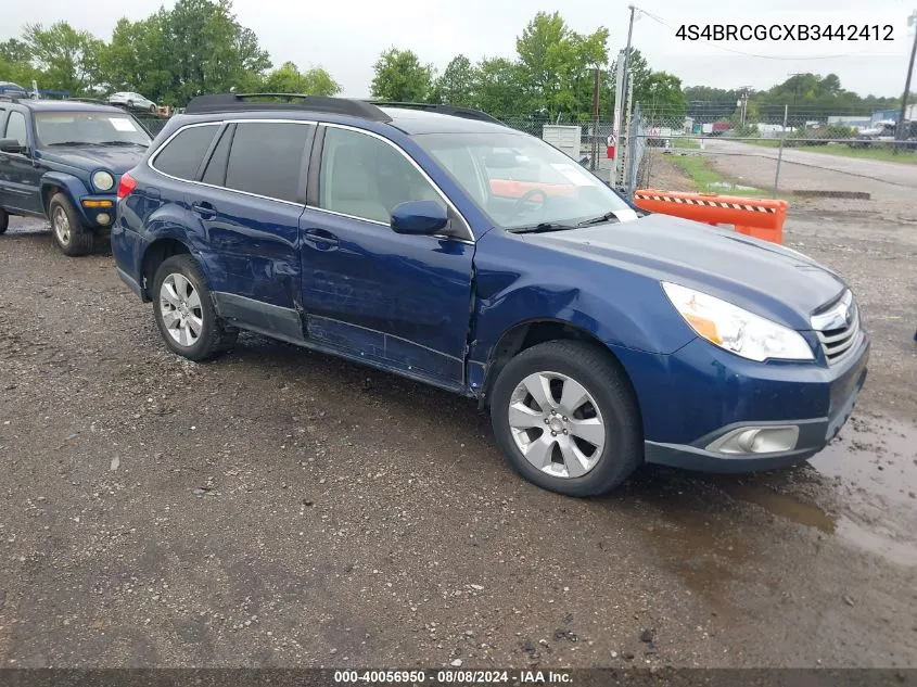 2011 Subaru Outback 2.5I Premium VIN: 4S4BRCGCXB3442412 Lot: 40056950