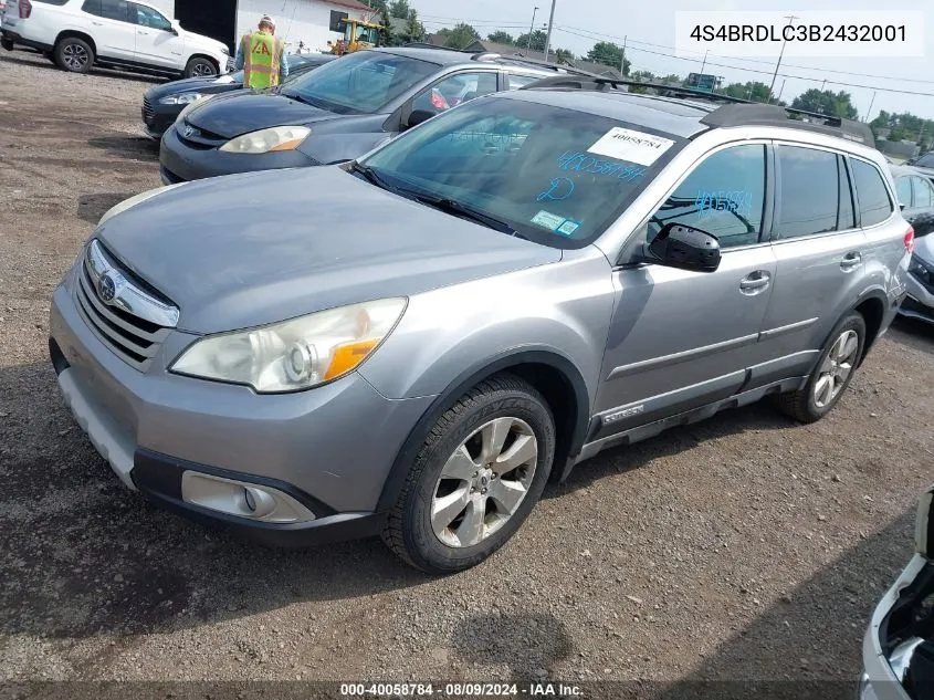 4S4BRDLC3B2432001 2011 Subaru Outback 3.6R Limited