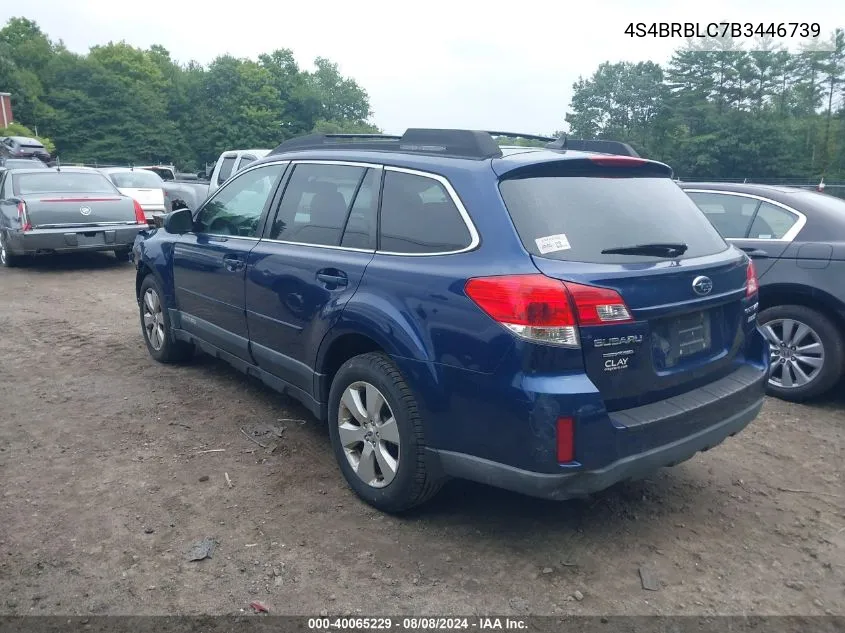 4S4BRBLC7B3446739 2011 Subaru Outback 2.5I Limited